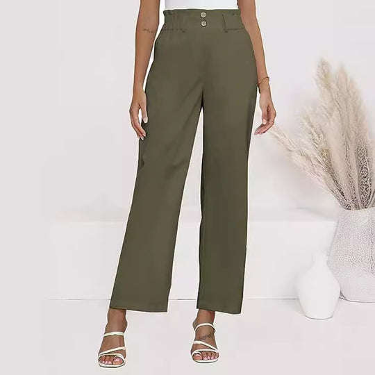 Damen Hochtaillierte Palazzo-Hose mit Paperbag-Bund Shop Nory