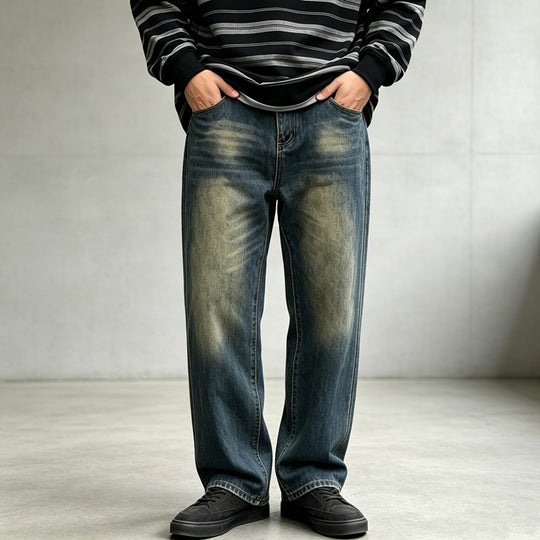 Herren Bequeme Schnitt Jeans im Used-Look Shop Nory