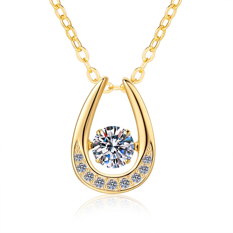 Damen Halskette mit funkelndem Kristall-Anhänger und eleganter Detailgestaltung Shop Nory