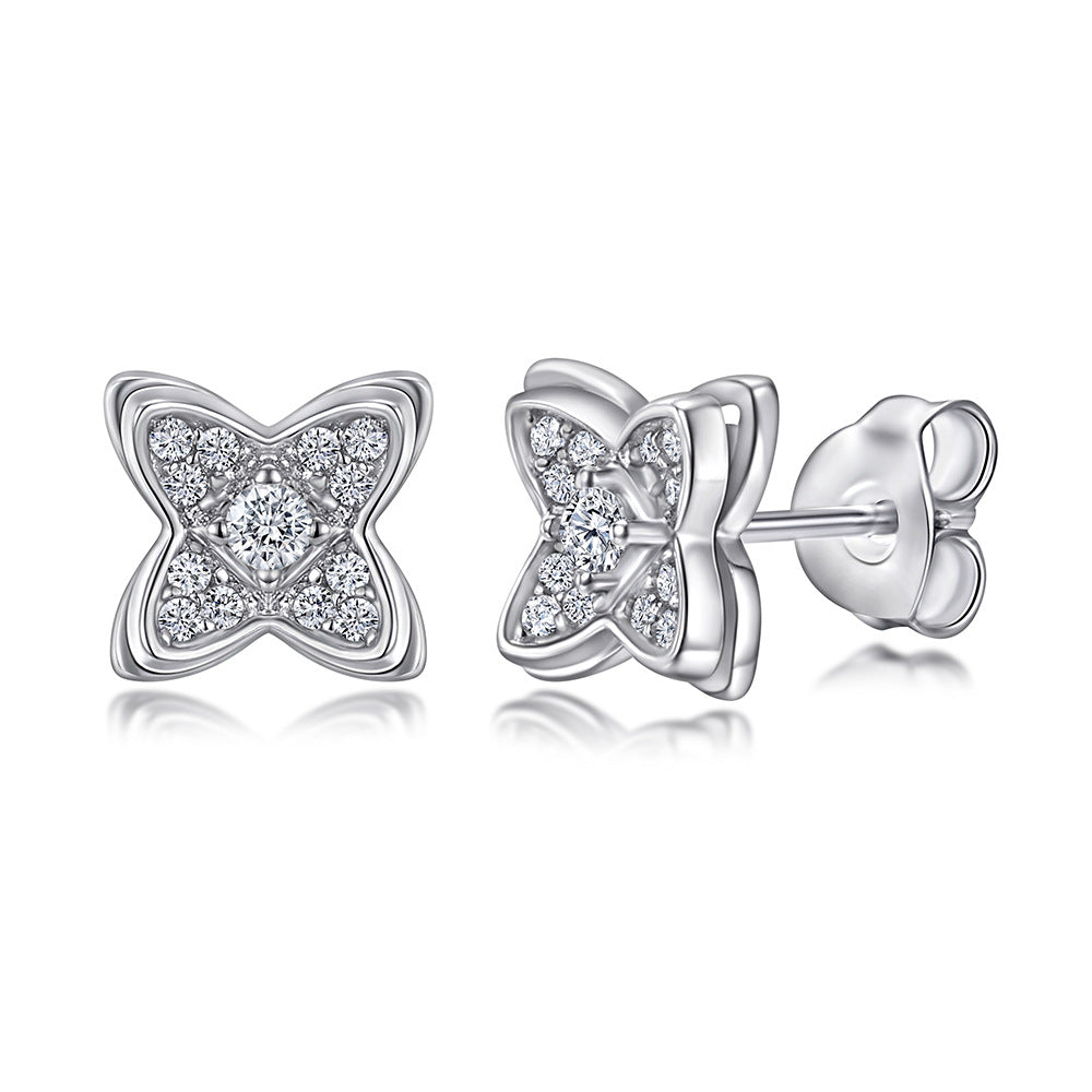 Damen Ohrringe mit quadratischem Zirkonia-Besatz Shop Nory