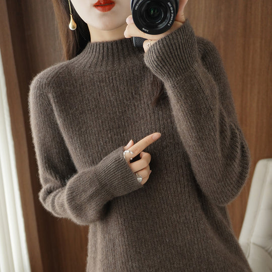 Damen Kurz-Stehkragenpullover aus feinem Feinstrick mit kaschmirähnlicher Weichheit und Raglanärmeln Shop Nory