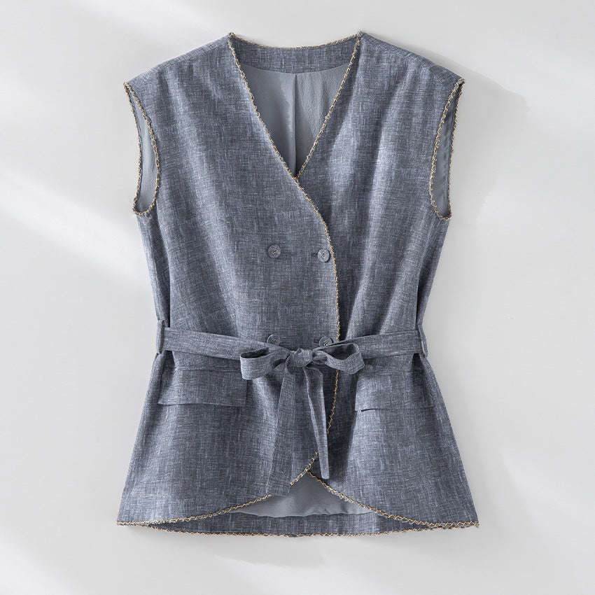 Damen Hochtaillierte Palazzo-Hose aus Leinenmix mit Bundfalten und elastischem Komfortbund Shop Nory
