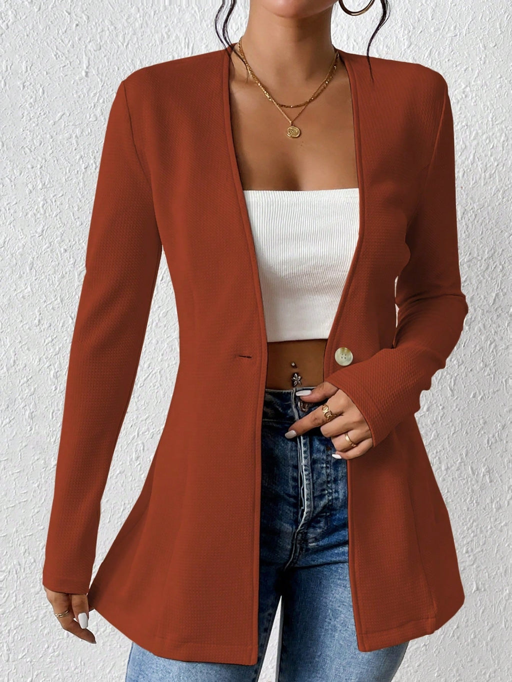 Damen elegante Blazerjacke mit asymmetrischem Schnitt