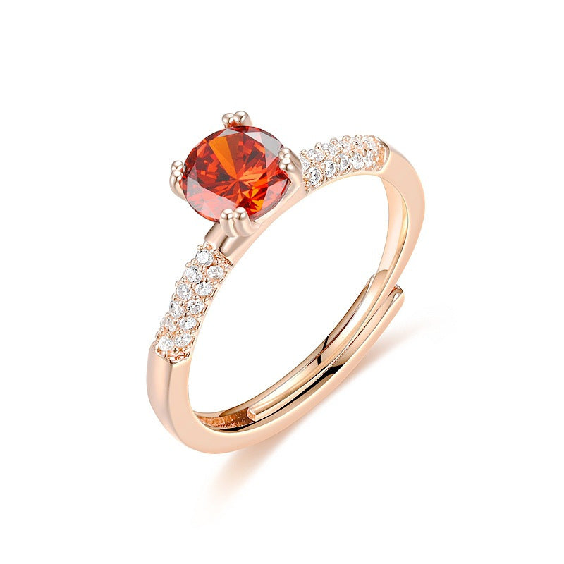 Damen Ring mit funkelndem Zirkonia-Besatz und ovalem Schmuckstein Shop Nory