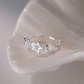 Damen Offener Ring mit verspieltem Sternenmotiv und elegantem Wellen-Design Shop Nory