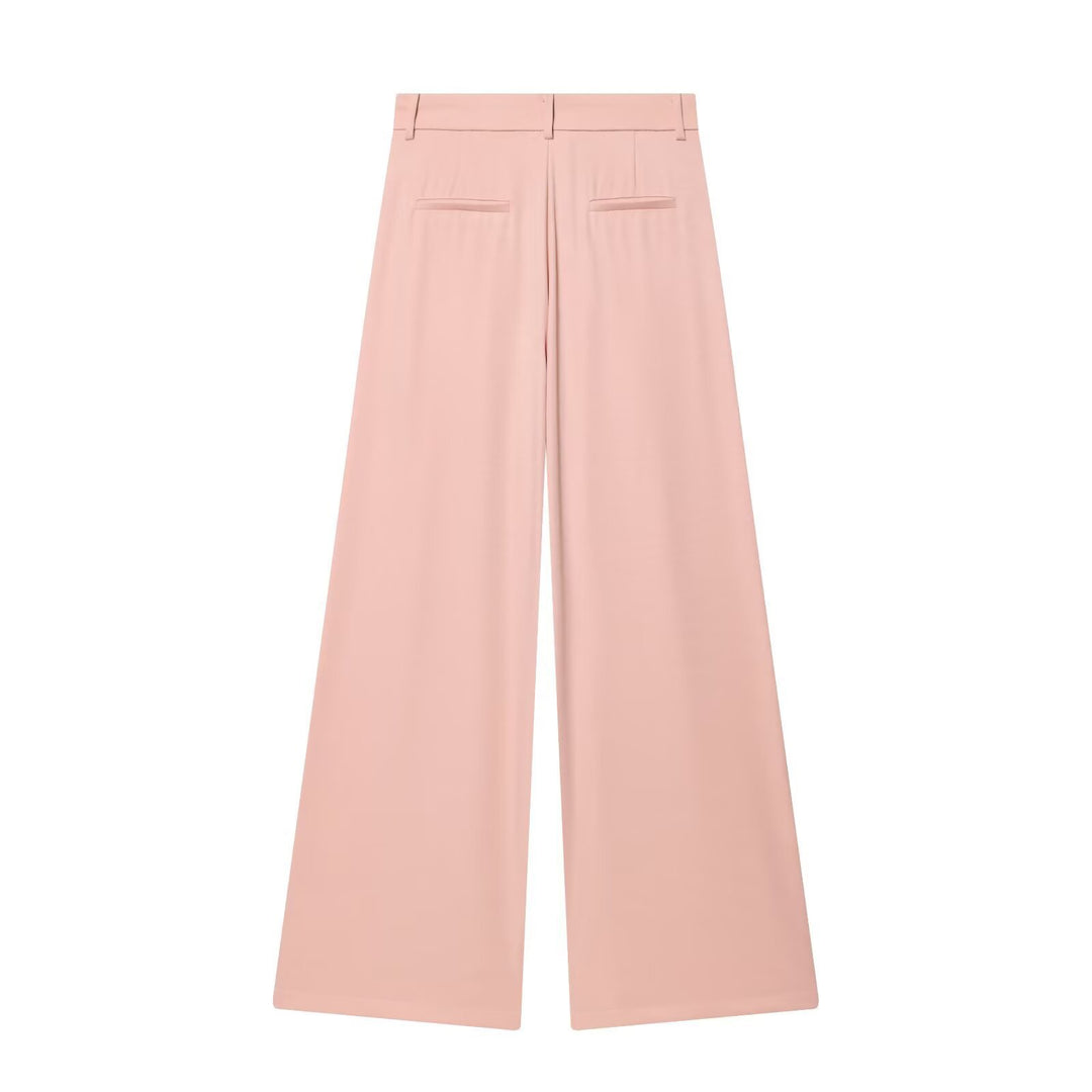 Damen Hochtaillierte Palazzo-Hose mit weitem Bein und Leistentaschen Shop Nory
