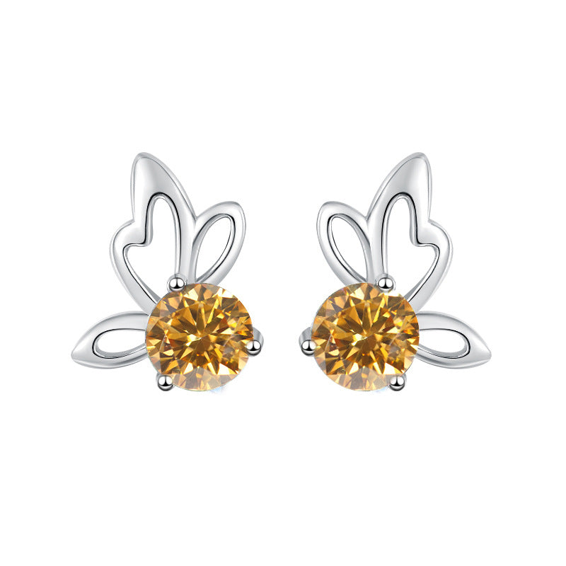 Damen Ohrstecker mit floralem Design und funkelndem Kristall Shop Nory