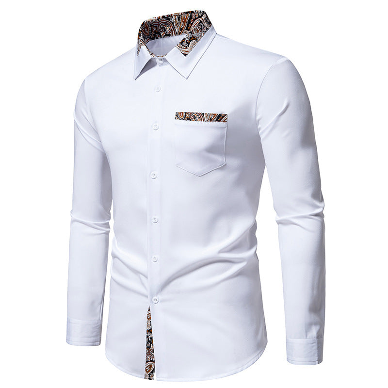 Herren Langarmhemd mit eleganten Paisley-Mustern