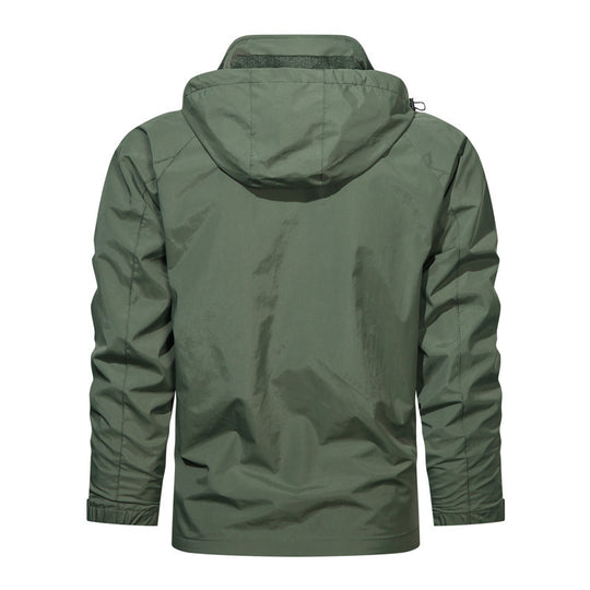 Herren Leichte Softshell-Fieldjacke mit verstellbarer Kapuze und Organizer-Brusttasche Shop Nory