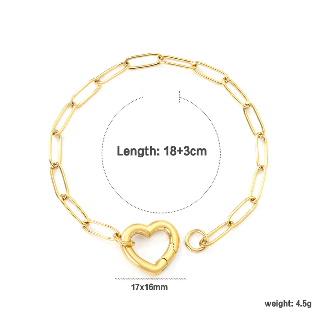 Damen Armband aus hochwertigem Edelstahl mit modernem Gliederdesign und goldplattierter Oberfläche Shop Nory