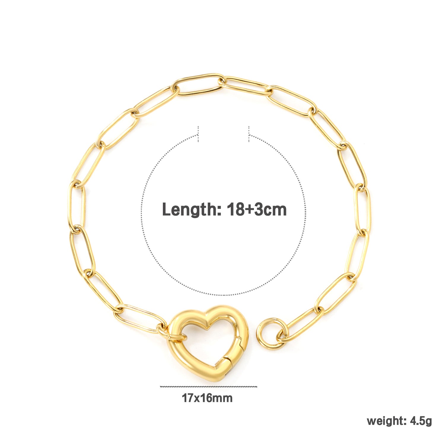 Damen Armband aus hochwertigem Edelstahl mit modernem Gliederdesign und goldplattierter Oberfläche Shop Nory
