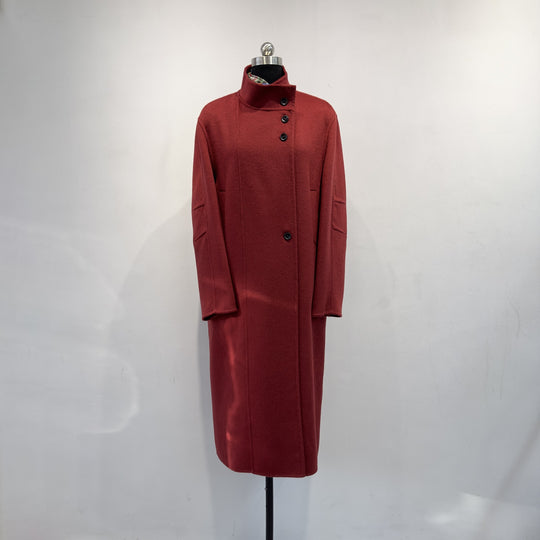 Damen maßgeschneiderter Longline-Wollmischmantel Shop Nory