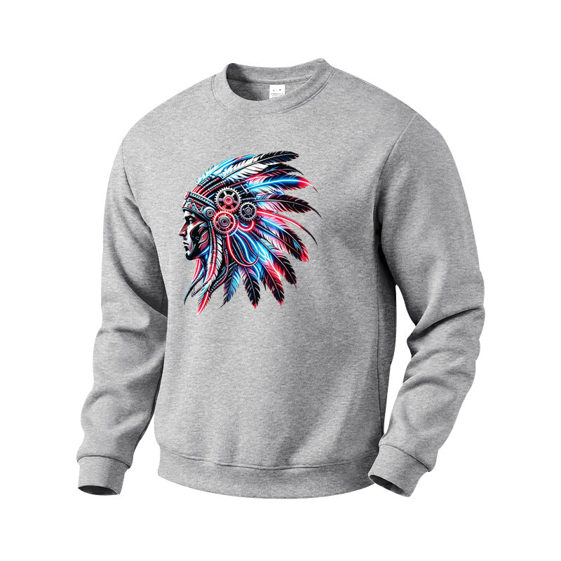 Herren Sweatshirt mit detailreichem Federschmuck-Print Shop Nory