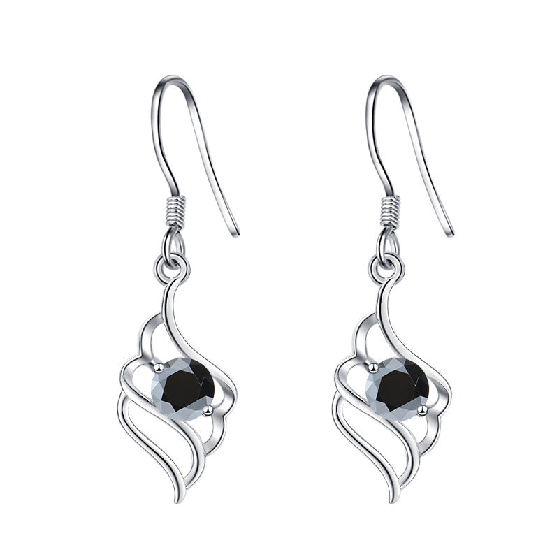 Damenohrringe mit elegantem Wellenmuster und funkelndem Kristall Shop Nory