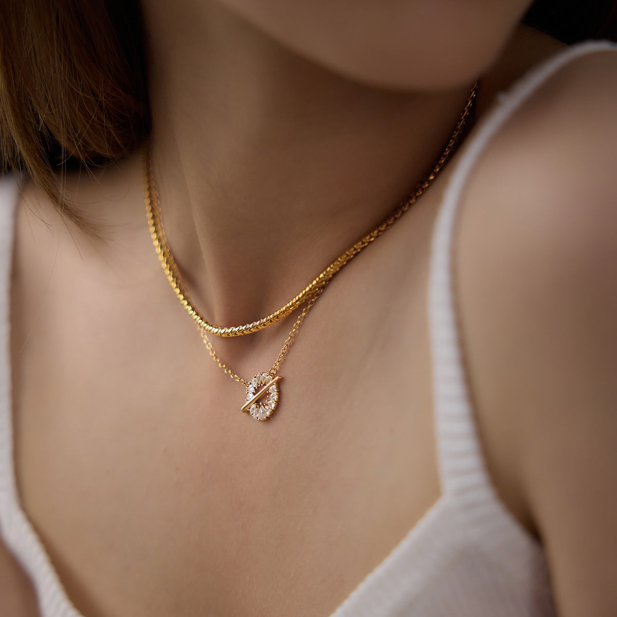 Damen Edelstahl-Halskette mit elegantem Kettenmuster und hypoallergenen Eigenschaften Shop Nory