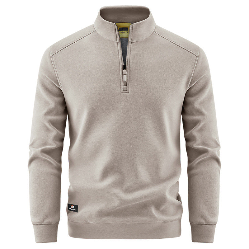Herren Atmungsaktiver Microfleece-Halbreißverschluss-Pullover mit Stehkragen und Raglanärmeln Shop Nory