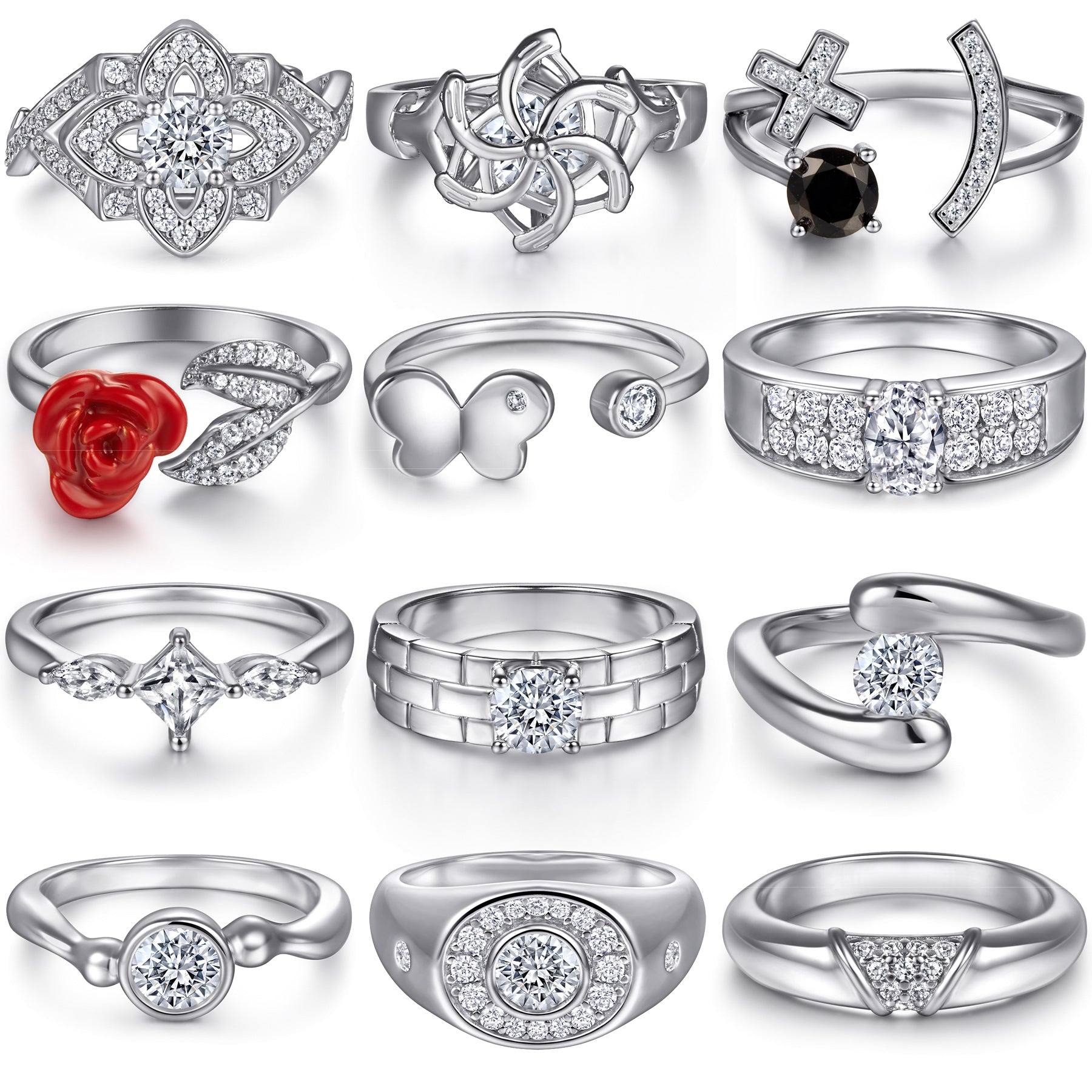 Damen Verlobungsring mit hochwertigem tropfenförmigem Hauptstein und elegantem Zirkonia-Besatz Shop Nory