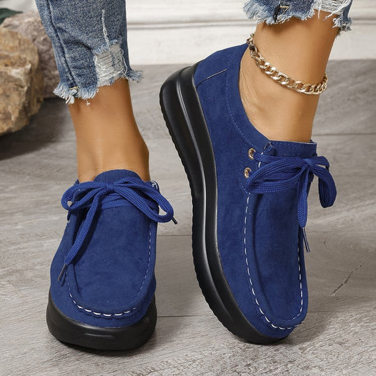 Damen Keilsneaker im Mokassinstil mit Veloursoptik und gepolsterter Komfortsohle Shop Nory