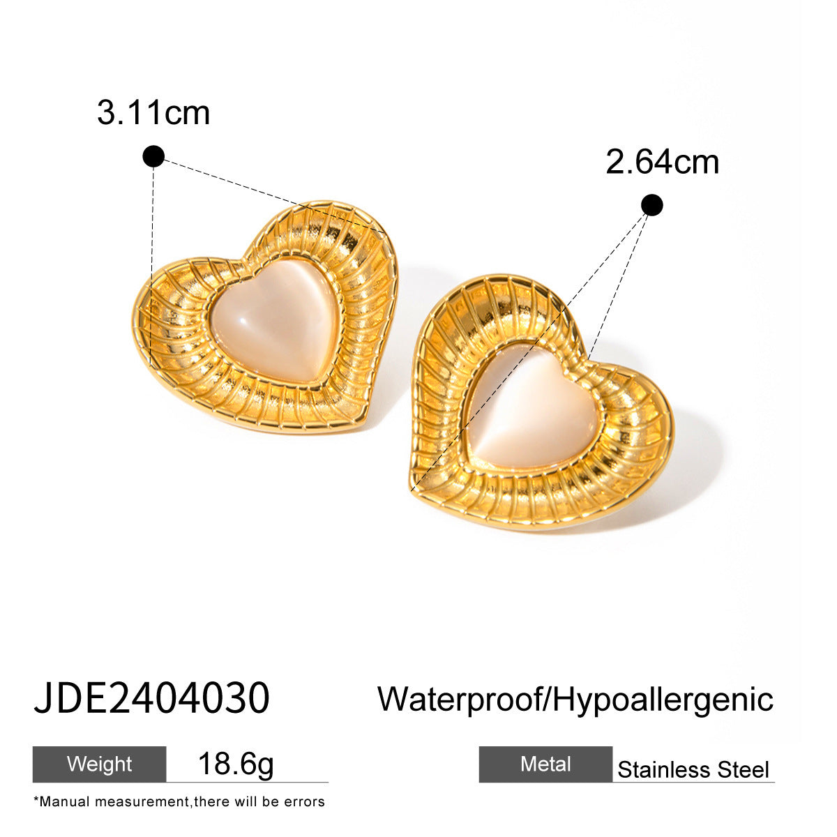 Damen Ohrhängern im eleganten Herzdesign aus hypoallergenem Edelstahl Shop Nory