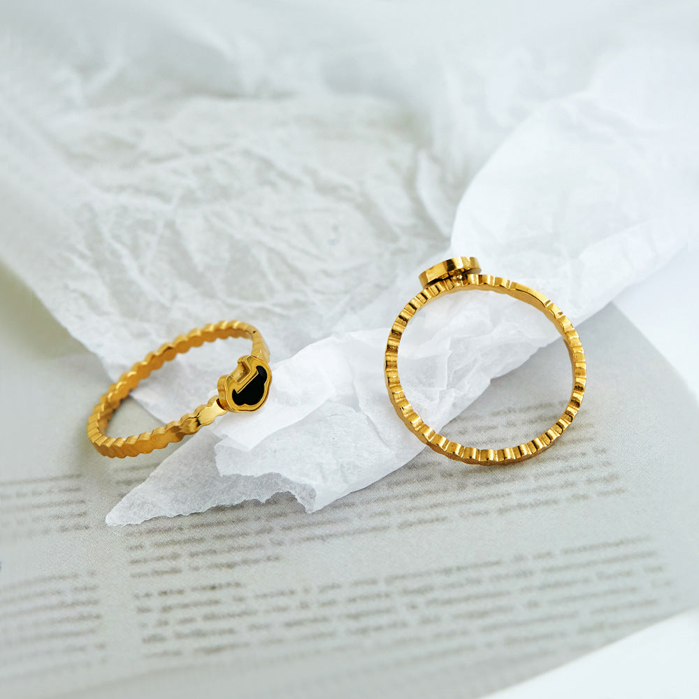 Damen eleganter und modischer Ring aus Edelstahl Shop Nory