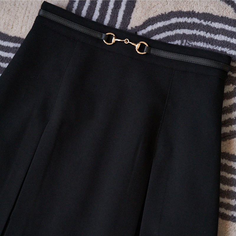 Damen Midirock mit schwingendem Design und Taillengürtel Shop Nory