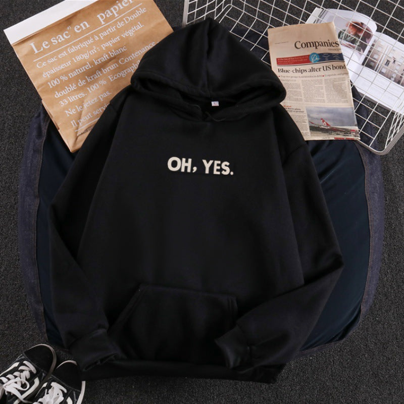 Damen nan Kapuzenpullover mit weichem Innenfutter, Kängurutasche und dezentem Frontprint Shop Nory