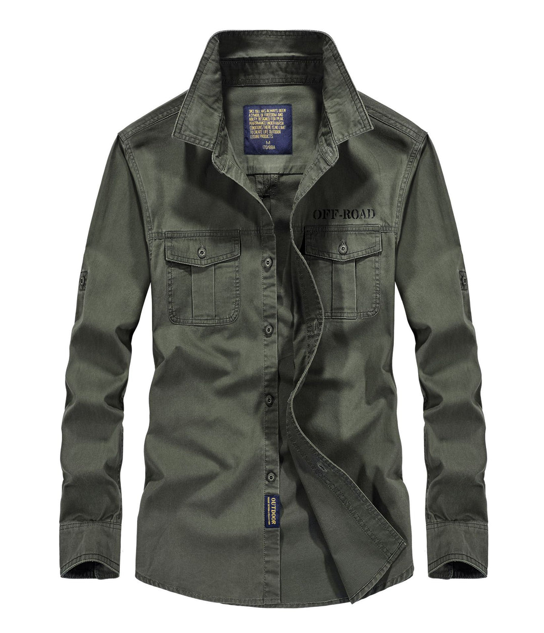 Herren Utility‑Field‑Hemdjacke mit Brustpattentaschen, Rollärmel und robustem Canvas Shop Nory