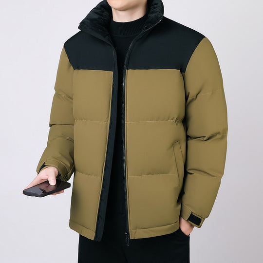 Herren Isolierte Winter-Steppjacke mit geometrischer Ton-in-Ton‑Steppung und hohem Stehkragen Shop Nory
