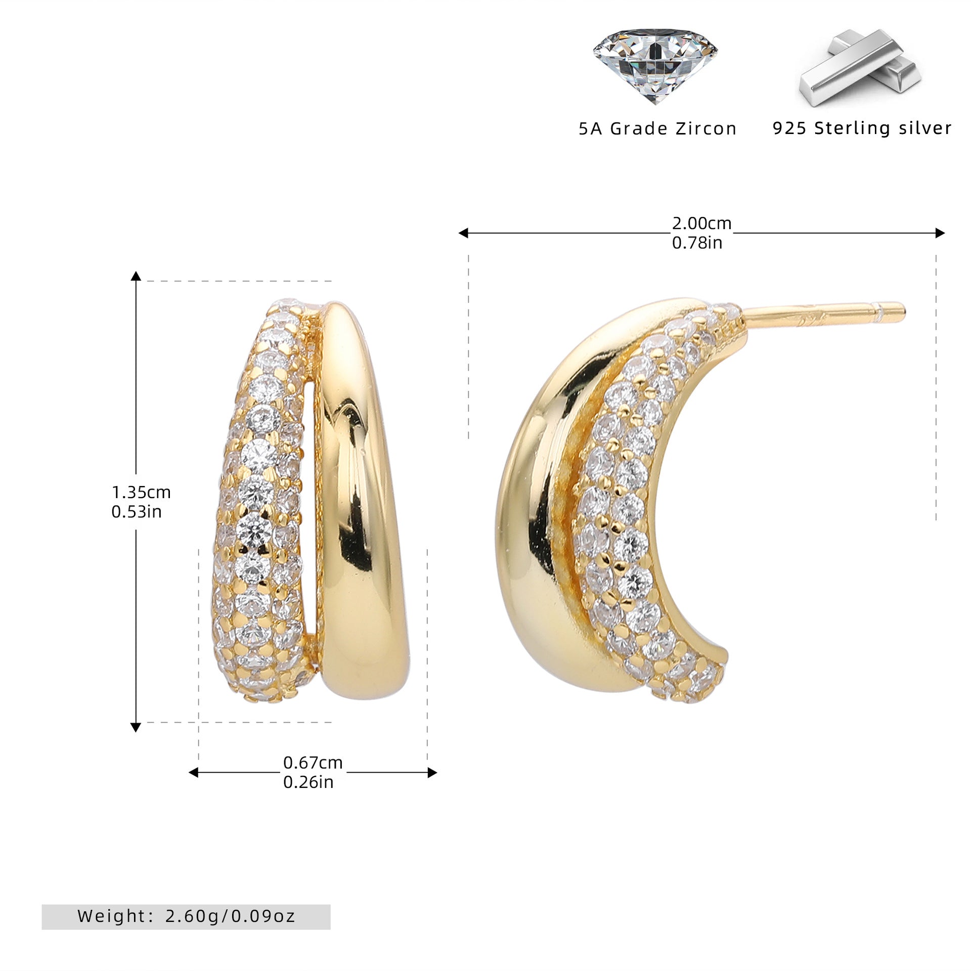 Damen Ohrhänger mit funkelndem Zirkonbesatz und eleganter 925 Sterling Silberfassung Shop Nory