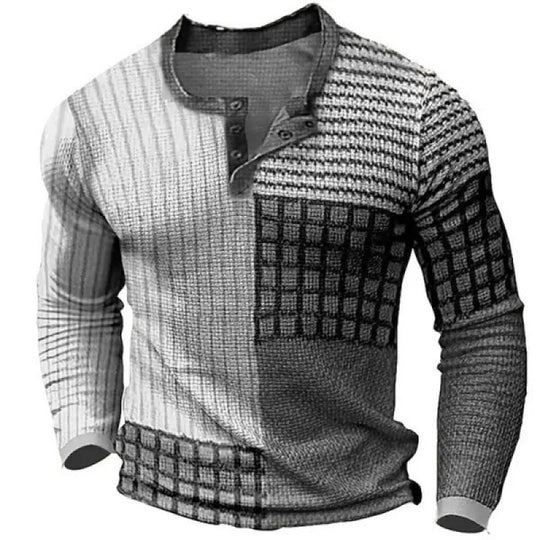 Herren Sportliches Langarmshirt mit Knopfleiste Shop Nory