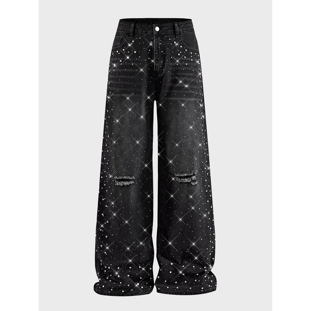 Damen Veredelte Jeans mit weitem Bein Shop Nory
