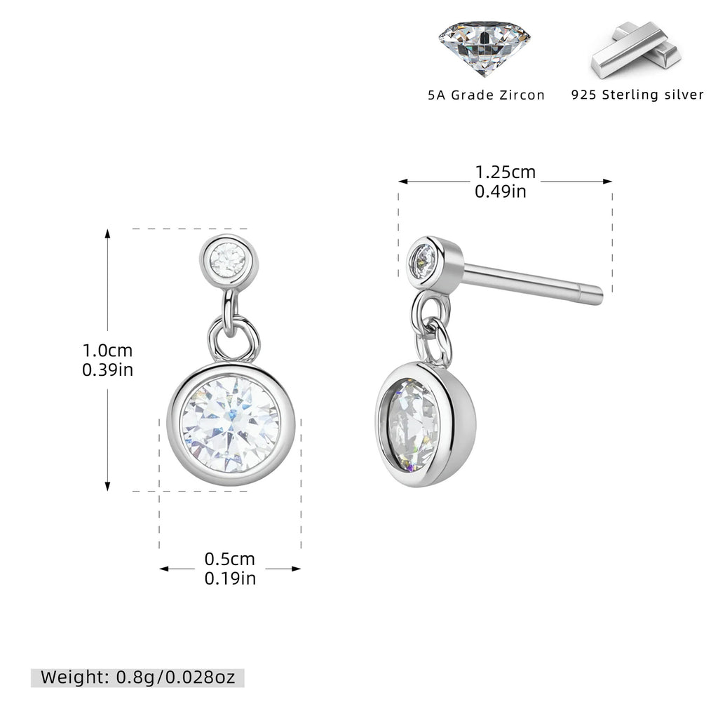 Damen Ohrhänger mit schimmerndem Zirkonbesatz aus hochwertigem 925 Sterling Silber Shop Nory