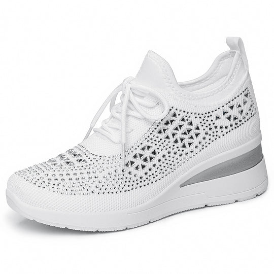 Damen nan Strick-Plateau-Sneaker mit funkelnder Verzierung, sockenähnlichem Einstieg und stoßdämpfender EVA-Zwischensohle Shop Nory