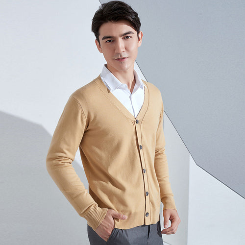 Herren Leichter Feinstrick-Cardigan mit V‑Ausschnitt und Business‑Silhouette Shop Nory