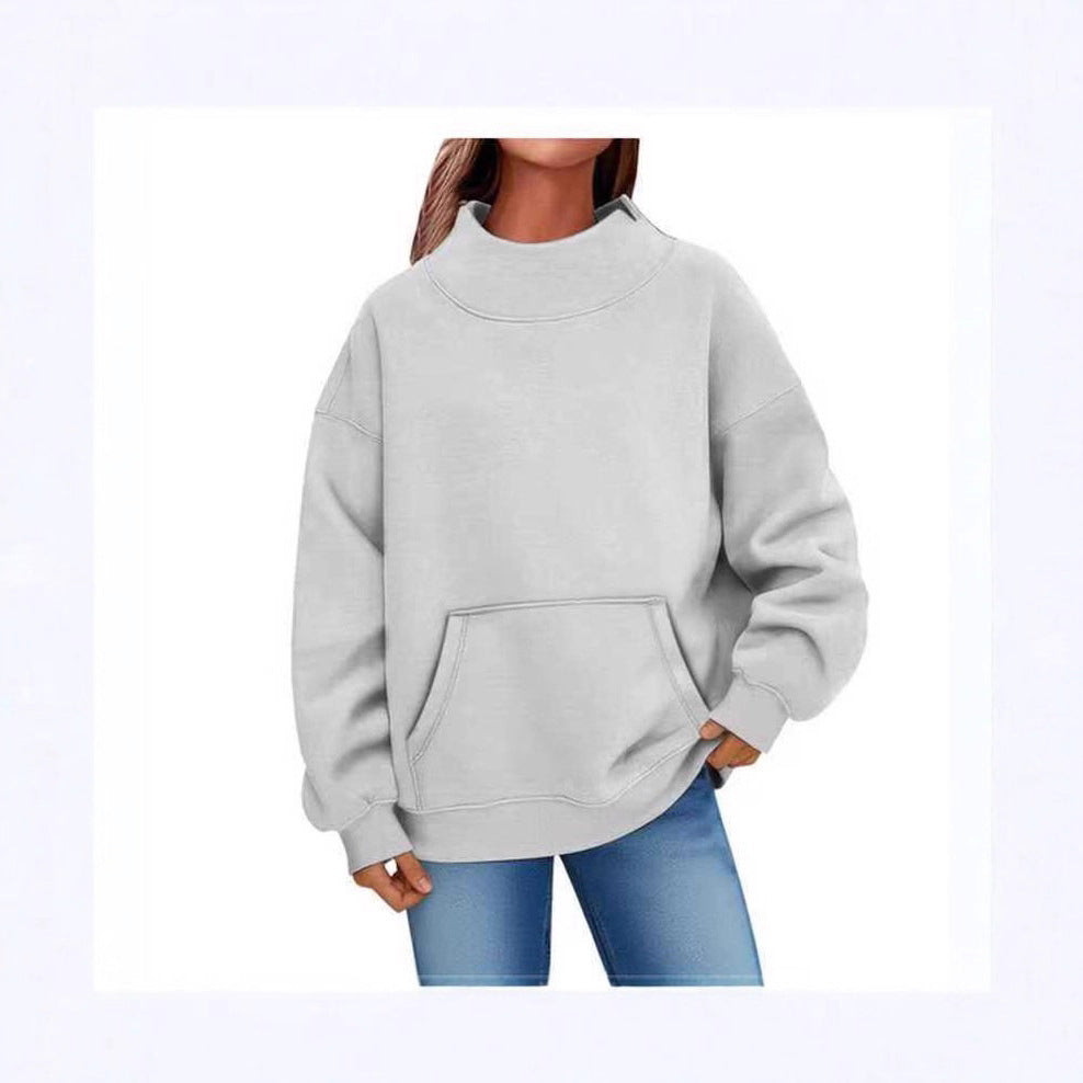 Damen Oversized Hoodie mit Stehkragen und Kängurutasche Shop Nory