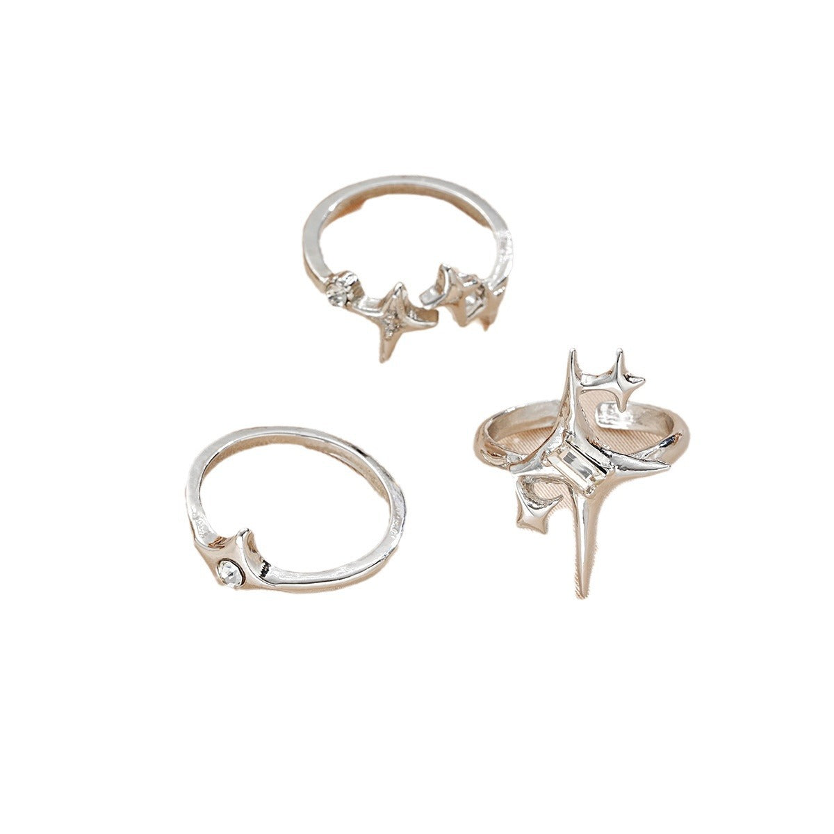 Damen Schmuckring-Set mit funkelnden Zirkonia-Elementen Shop Nory