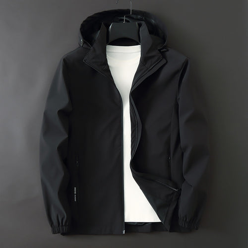 Herren Ultraleichte Wind- und Wasserabweisende Softshelljacke mit Kapuze, verdecktem Reißverschluss und elastischen Bündchen Shop Nory