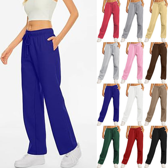 Damen nan hochwertige Relax-Hose mit hoher Taille, geradem Bein und integrierten Eingrifftaschen Shop Nory
