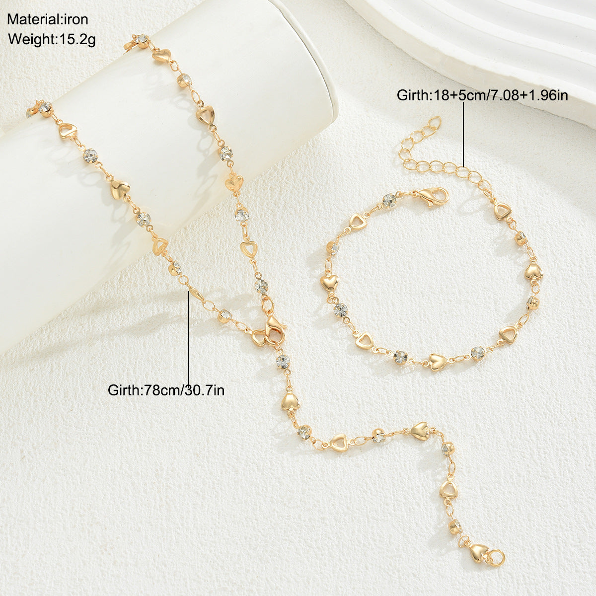 Damen Schmuckset mit funkelnden Kristallen und eleganten Ketten Shop Nory