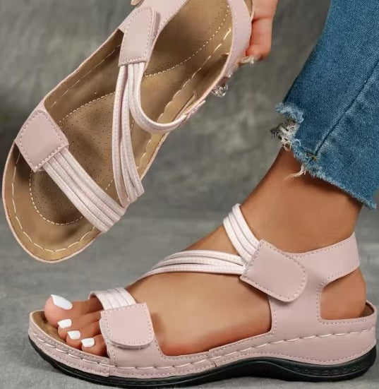 Damen Sandalen mit verstellbaren Riemen und ergonomischem Fußbett