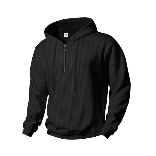 Herren nan Halbzip-Kapuzenpullover aus Baumwollmix mit Kordelzug und elastischen Rippbündchen Shop Nory