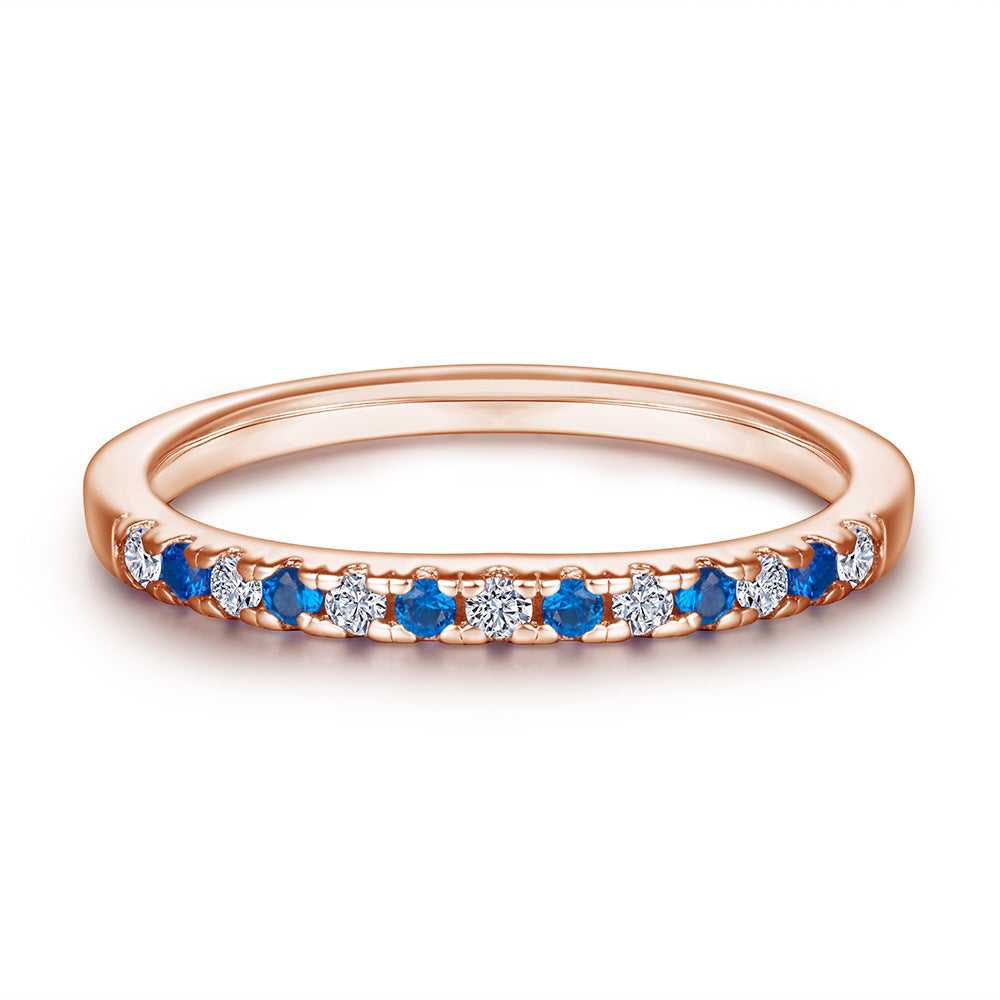 Damen hochwertiger Eternity-Ring mit leuchtenden blauen Zirkonia Shop Nory
