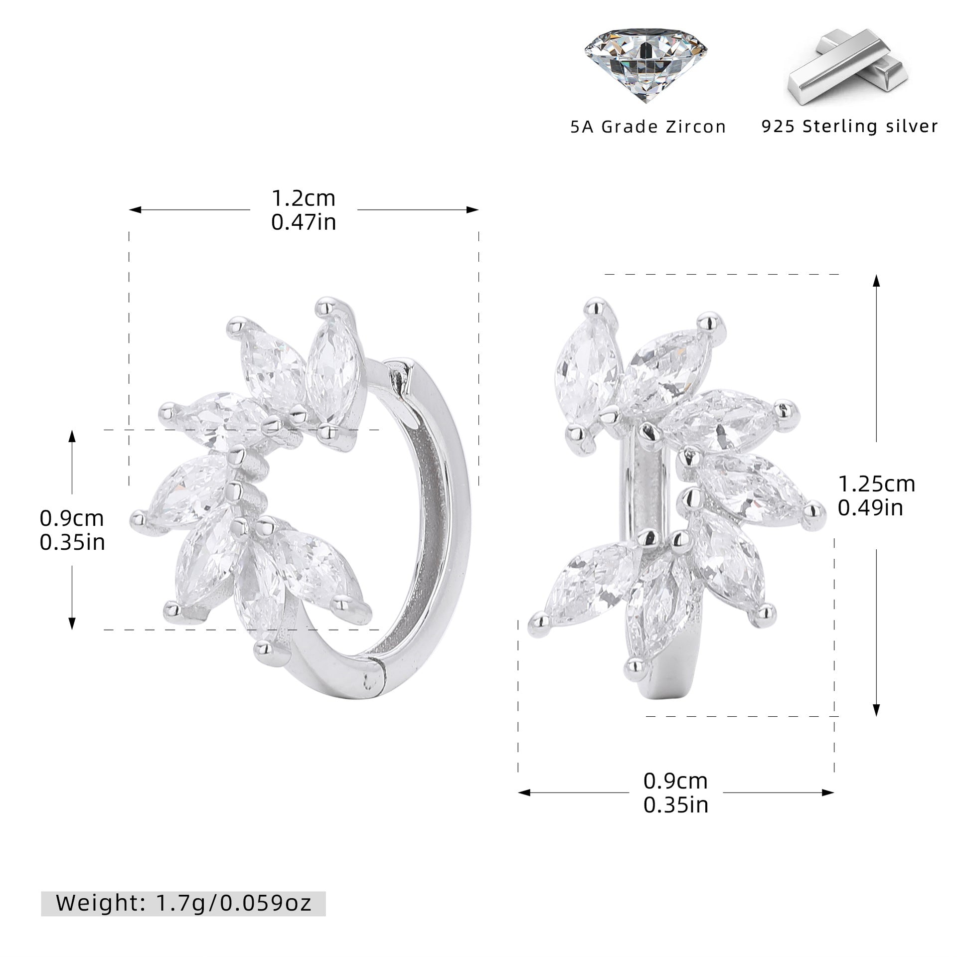Damen Ohrringe mit luxuriösem Zirkonbesatz und moderne Kreolen Shop Nory