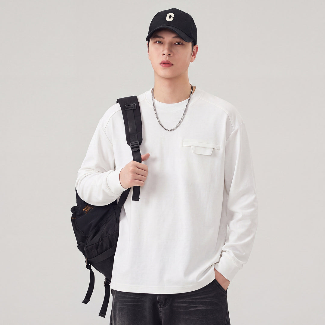 Herren Oversize Sweatshirt mit Brustklappe und Raglanärmeln Shop Nory