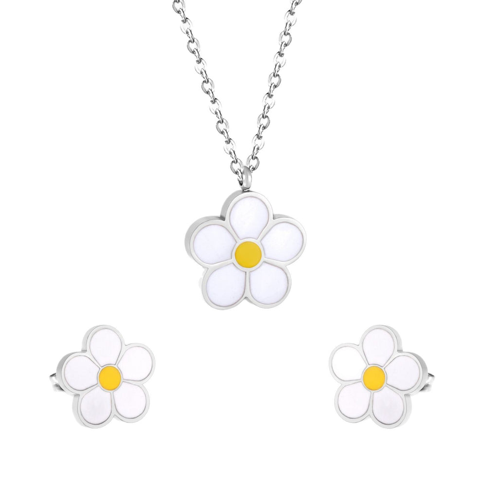 Damen Schmuckset mit blütenförmigem Anhänger und passenden Ohrsteckern Shop Nory