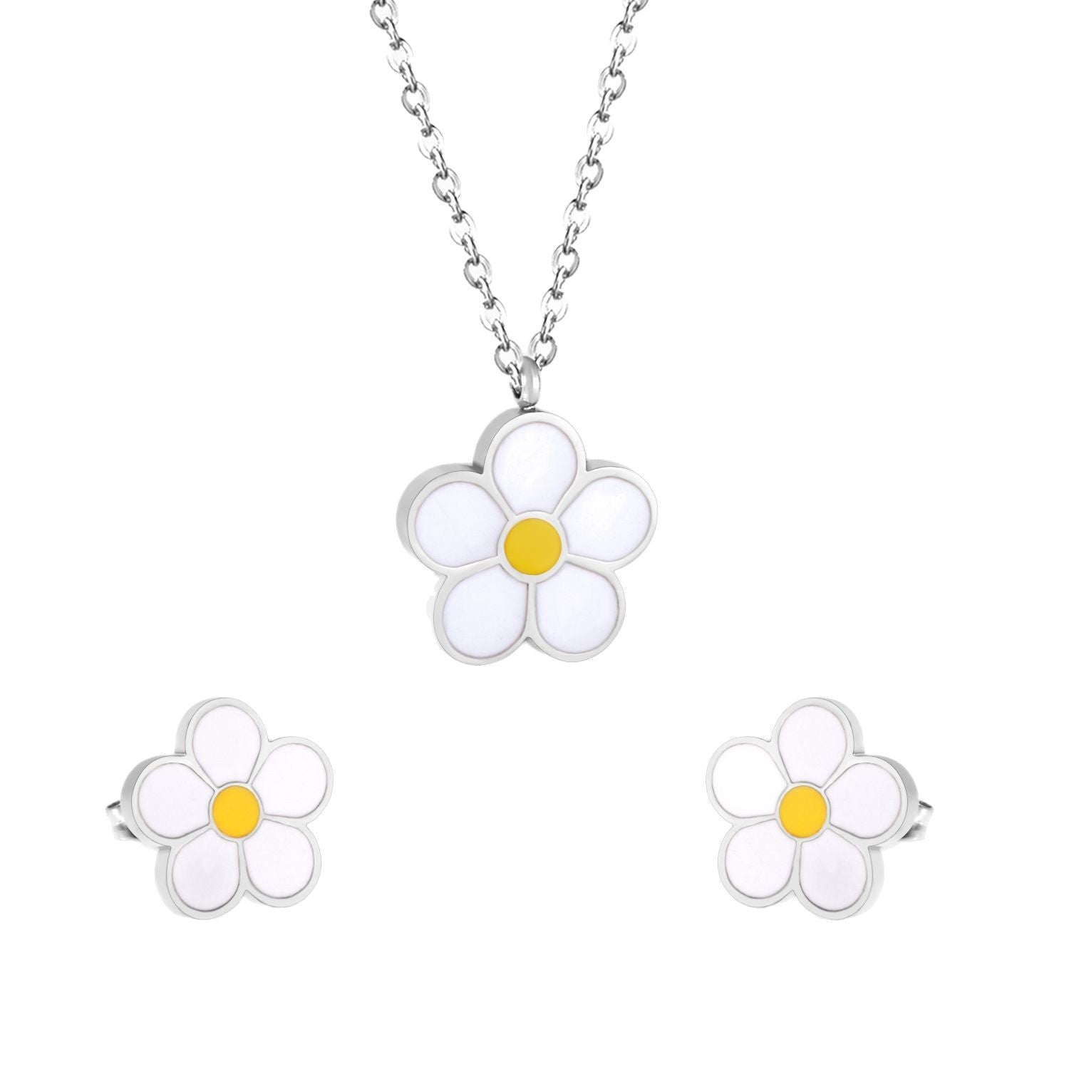Damen Schmuckset mit blütenförmigem Anhänger und passenden Ohrsteckern Shop Nory