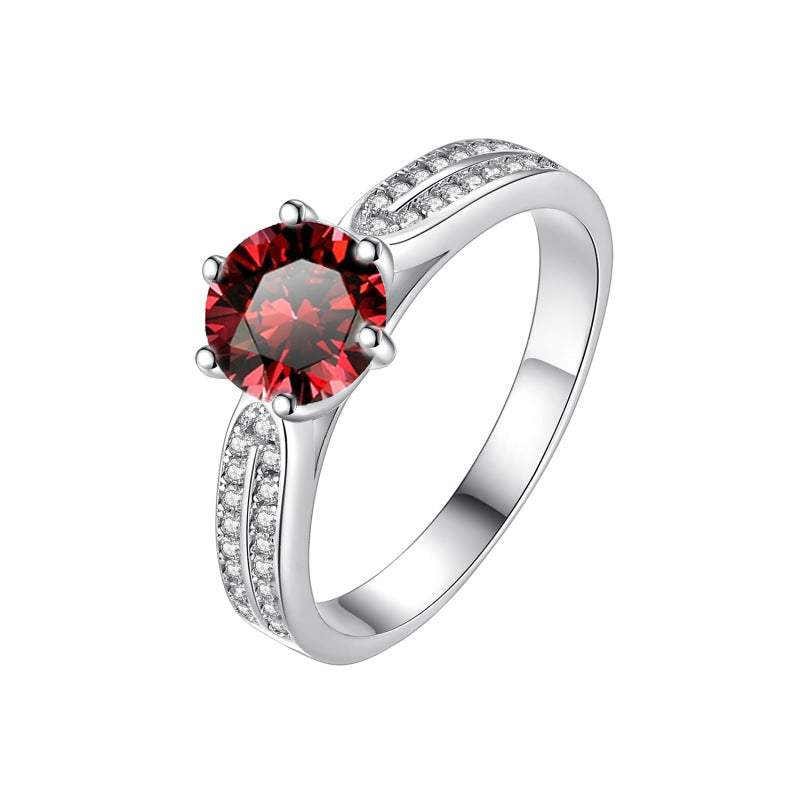 Damen Verlobungsring mit strahlendem, gelbem Zirkonia und funkelndem Design Shop Nory