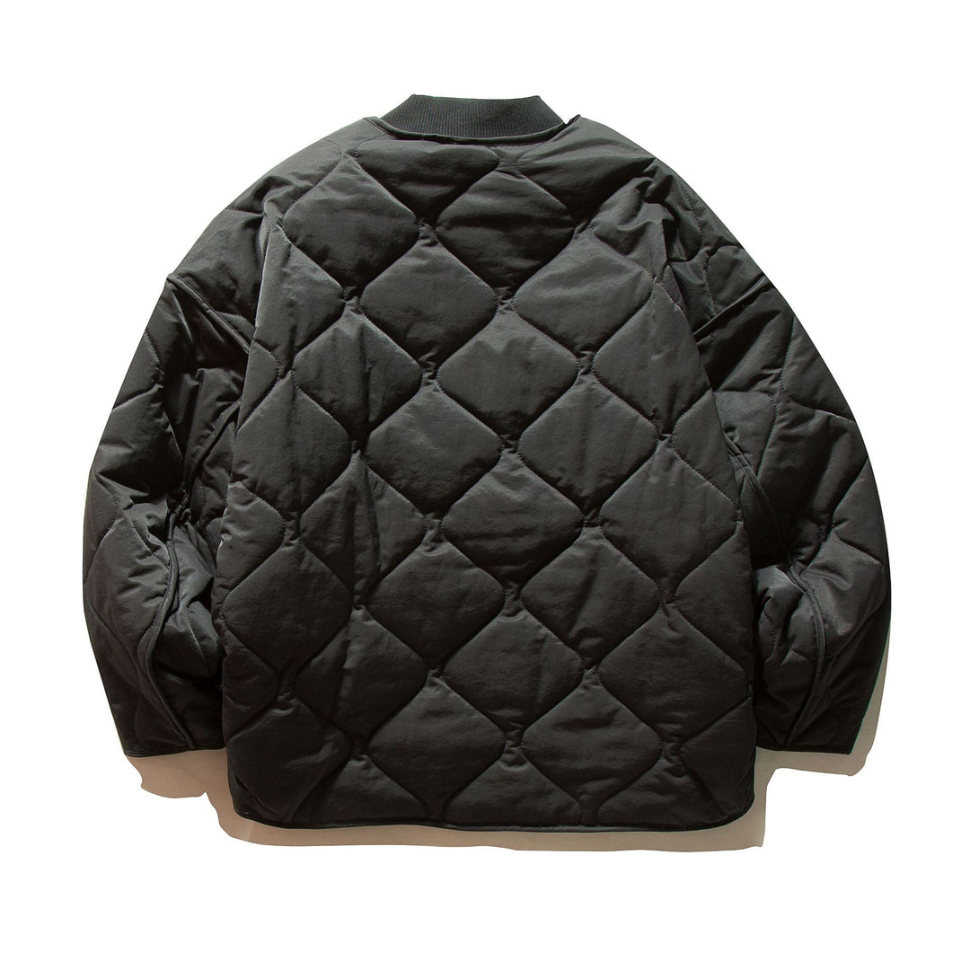 Unisex Kurz geschnittener gesteppter Bomber im Boxy‑Schnitt mit Rippkragen und extra großen Pattentaschen Shop Nory