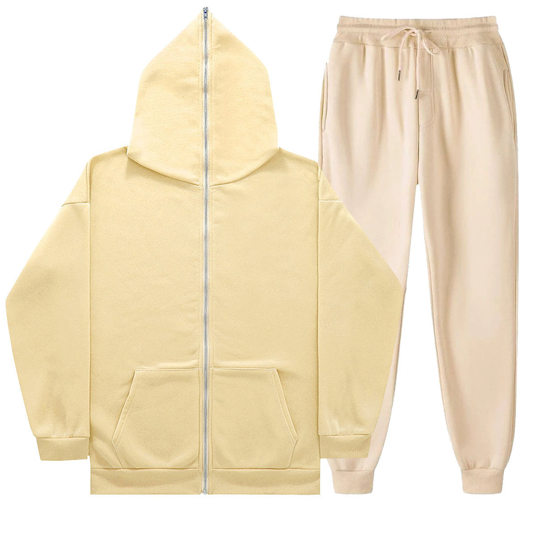 Unisex nan leichter French-Terry Zip-Hoodie und tapered Jogginghose Set mit Raglanärmeln, Kängurutasche und elastischem Komfortbund Shop Nory