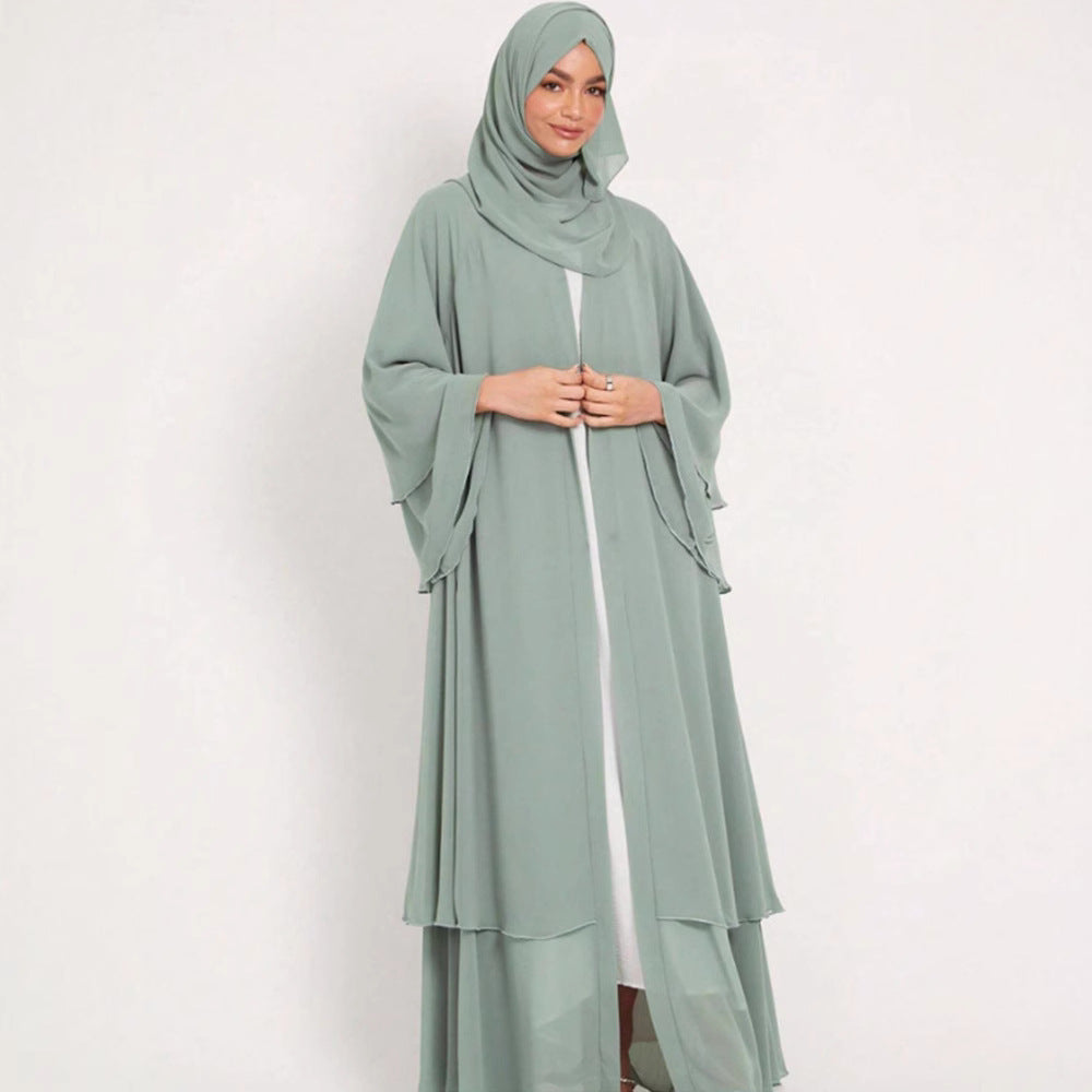 Damen Elegante und fließende lange Kaftan mit offenen Ärmeln